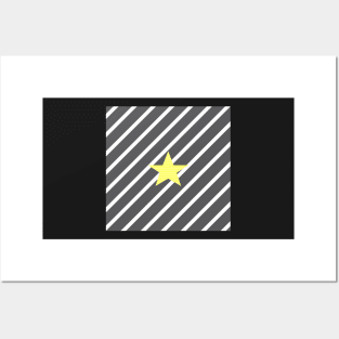 Star - Abstract geometric pattern - gray and white. Posters and Art